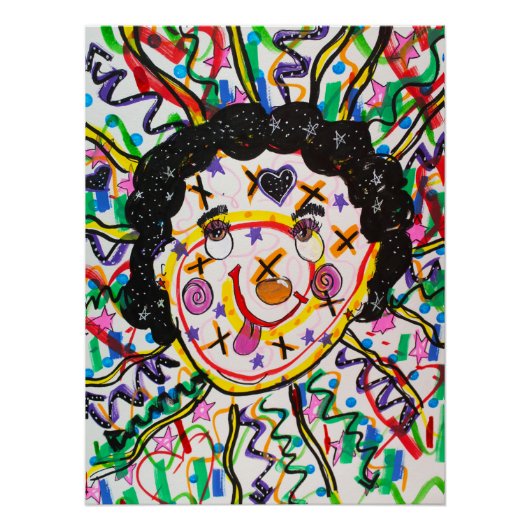 Urban Edgy Abstract Graffiti Poster | Positivity ポスター (正面)