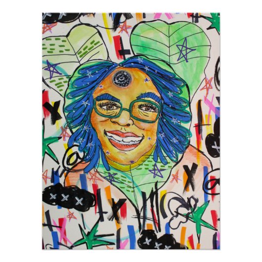 Urban Edgy Abstract Graffiti Poster | Summer Kaos ポスター (正面)