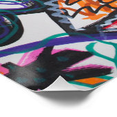 Urban Edgy Abstract Graffiti Poster | Tag Angels ポスター (コーナー)