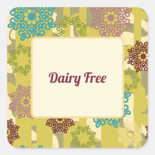 Urban Floral Dairy Free Dietary Requirement  スクエアシール (正面)
