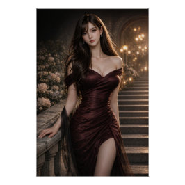 URBAN FLUID ELEGANCE — Crimson Reverie Poster ポスター