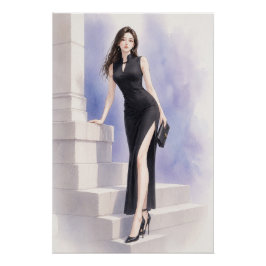 URBAN FLUID ELEGANCE — Midnight Orchid Poster ポスター