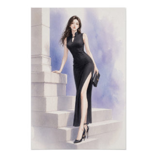 URBAN FLUID ELEGANCE — Midnight Orchid Poster ポスター