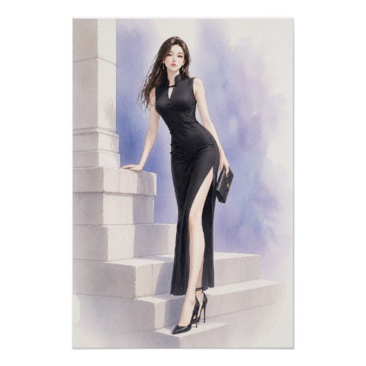 URBAN FLUID ELEGANCE — Midnight Orchid Poster ポスター (正面)