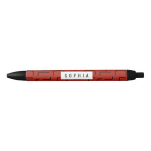 Urban Geo ヴィンテージ レッド ブレンダー パターン 黒ボールペン