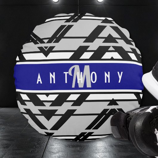 Urban Geometric Teen Room Personalized ラウンドクッション