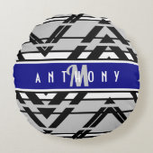 Urban Geometric Teen Room Personalized ラウンドクッション (正面)