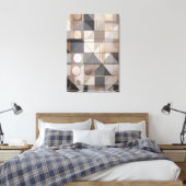 Urban Geometry: Modern Industrial Neutral Tone キャンバスプリント (インサイチュ (寝室))