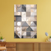 Urban Geometry: Modern Industrial Neutral Tone キャンバスプリント (インサイチュ (リビング))