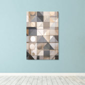 Urban Geometry: Modern Industrial Neutral Tone キャンバスプリント (インサイチュ (ウッドフロア))