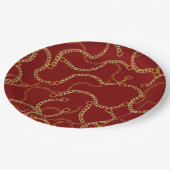 Urban Gold Chains Baroque Pattern ペーパープレート (アングル)