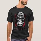Urban Gorilla Ape Monkey Face Graffiti Tattoo Sty Tシャツ (正面)