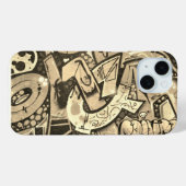Urban Graffiti Art Beige Case-Mate iPhoneケース (裏面 (横))