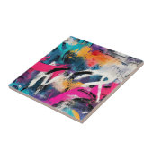 Urban Graffiti Collage with Bold Colors  Paint (2) タイル (側面)