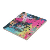 Urban Graffiti Collage with Bold Colors  Paint (3) タイル (側面)