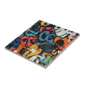 Urban Graffiti Collage with Bold Colors  Paint (4) タイル (側面)