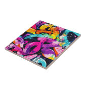 Urban Graffiti Collage with Bold Colors  Paint (7) タイル (側面)