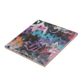 Urban Graffiti Collage with Bold Colors  Paint (8) タイル (側面)