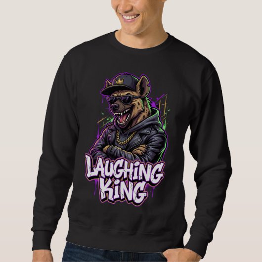 Urban Graffiti Hyena Laughing King Wall Art スウェットシャツ (正面)