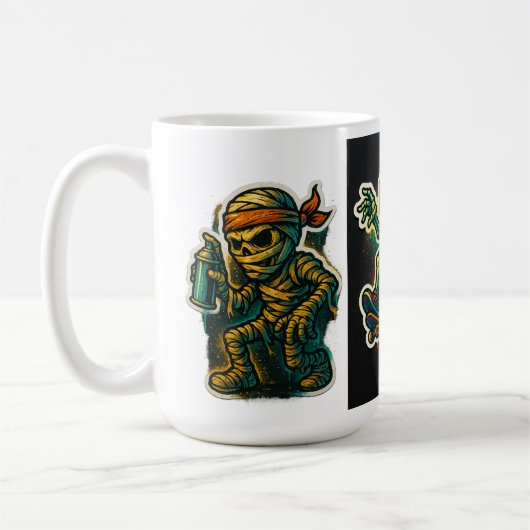 Urban Graffiti Mummy Mug コーヒーマグカップ (左)