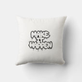 Urban Graffiti Text Art Throw Pillow クッション (裏面)