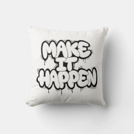 Urban Graffiti Text Art Throw Pillow クッション