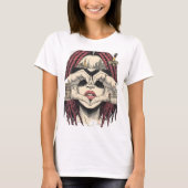 Urban Heart Vision: Pink Dreads, City Skyline, and Tシャツ (正面)