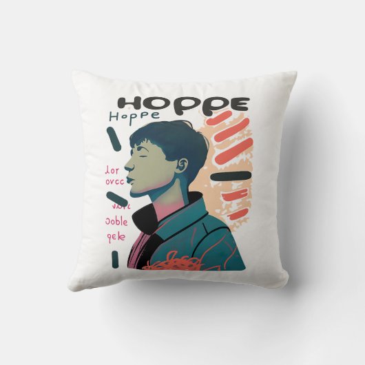 Urban Hope - Abstract Portrait Illustration クッション (裏面)