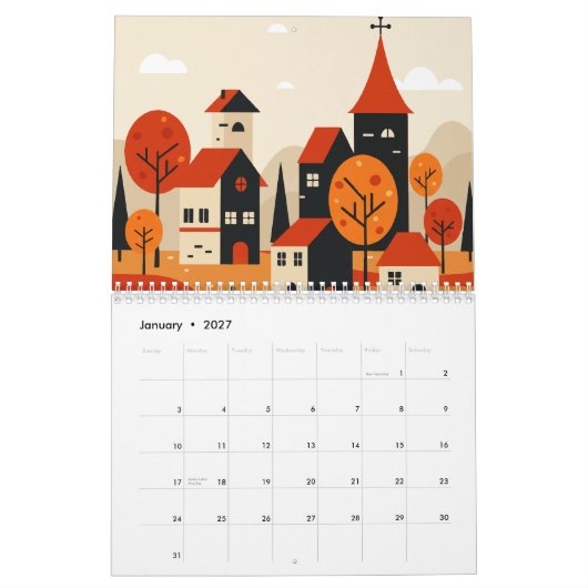 Urban landscape カレンダー (1月 2027)