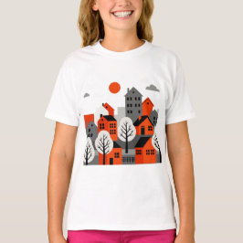 Urban landscape in a modern and minimalist style tシャツ