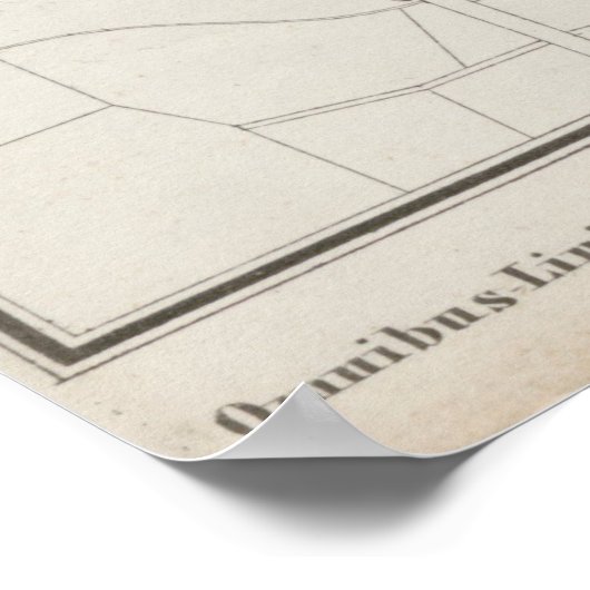 Urban Layout Plan of Berlin from 1847, German Map ポスター (角)