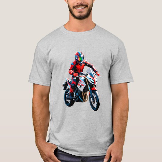 🏍️ Urban Motion Motorcycle Rider Street Style Tシャツ (正面)
