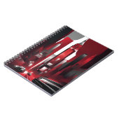Urban Noir Notebook - Cityscape モダン in赤はっきりした色 ノートブック (左側)