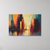 Urban Pulse – Abstract City In Vertical Rhythm キャンバスプリント (正面)