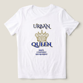URBAN QUEEN BRAVE , CONFIDENT WOMEN'S WHITE/BLUE トライブレンドＴシャツ