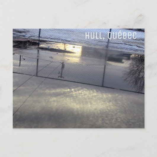 Urban Reflections船体ケベックカナダフェンス雲 ポストカード (正面)