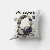 Urban Retro Headphone Vibe Illustration クッション (裏面)