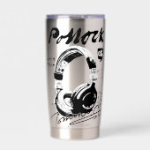 Urban Retro Headphone Vibe Illustration 保温保冷タンブラー (正面)