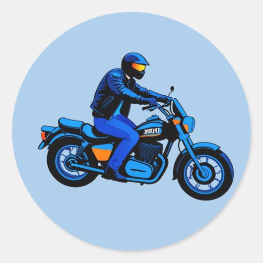 🏍️ Urban Rider Motion Style Motorcycle Graphic  ラウンドシール (正面)