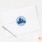 🏍️ Urban Rider Motion Style Motorcycle Graphic  ラウンドシール (封筒)