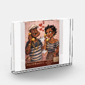 Urban Royalty Love – Afrocentric Power Couple Art フォトブロック (左)