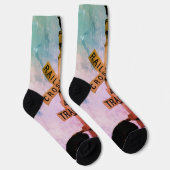 Urban Rustic Cityscape Waiting Crow Crew Socks ソックス (右)