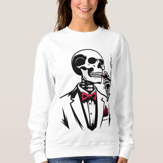 Urban Skeleton Boss with Cigar T-Shirt スウェットシャツ (正面)
