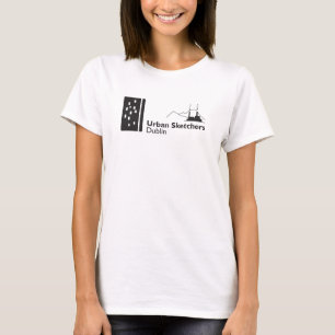 Urban Sketchers Dublinロゴ付き白いTシャツ Tシャツ