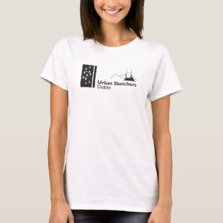 Urban Sketchers Dublinロゴ付き白いTシャツ Tシャツ
