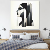 Urban Skyline Profile キャンバスプリント (インサイチュ (寝室))