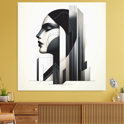 Urban Skyline Profile キャンバスプリント (インサイチュ (リビング))