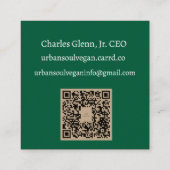 Urban Soul Vegan   スクエア名刺 (裏面)