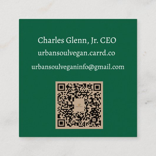Urban Soul Vegan   スクエア名刺 (裏面)