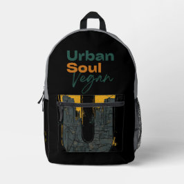 Urban Soul Vegan Health and Wellness プリントバックパック